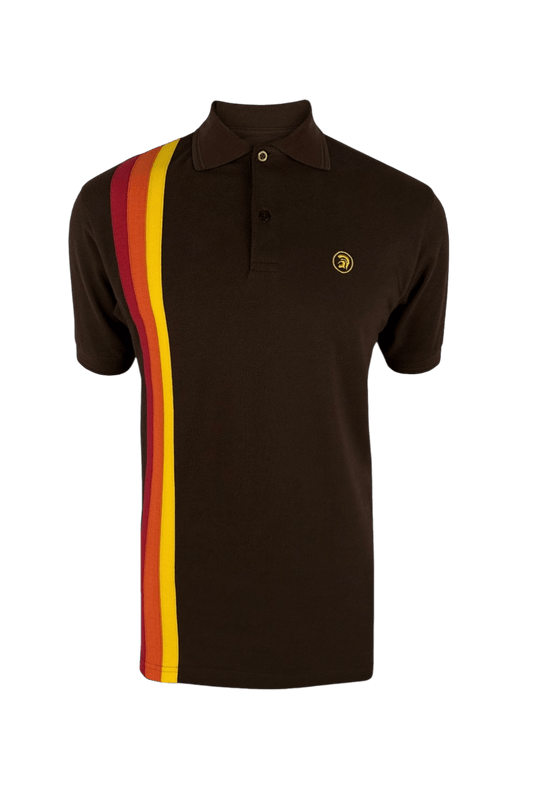 Racing stripe pique polo