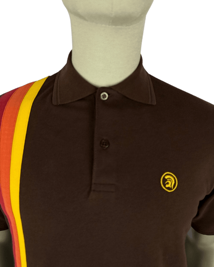 TROJAN Racing stripe pique polo