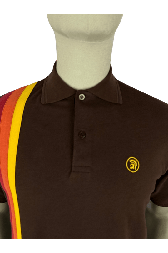Racing stripe pique polo