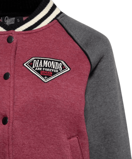 QUEEN KEROSIN Raglan Sweet Jacket Diamonds Bordeaux