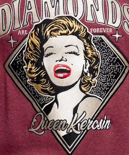 QUEEN KEROSIN Raglan Sweet Jacket Diamonds Bordeaux