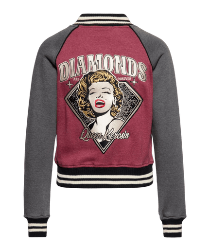 QUEEN KEROSIN Raglan Sweet Jacket Diamonds Bordeaux