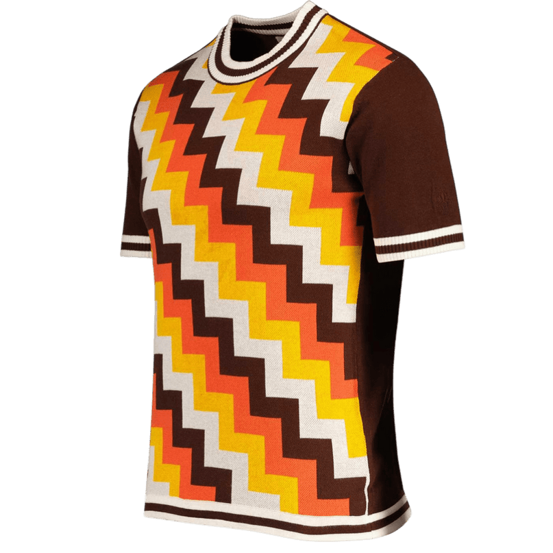 T-shirt Rainmaker Retro anni '70 a jacquard step in Potting Soil