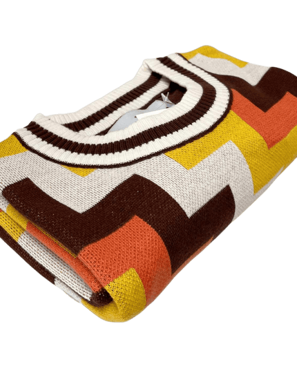 Rainmaker Retro 70s Step Jacquard Knit Tee in Potting Soil