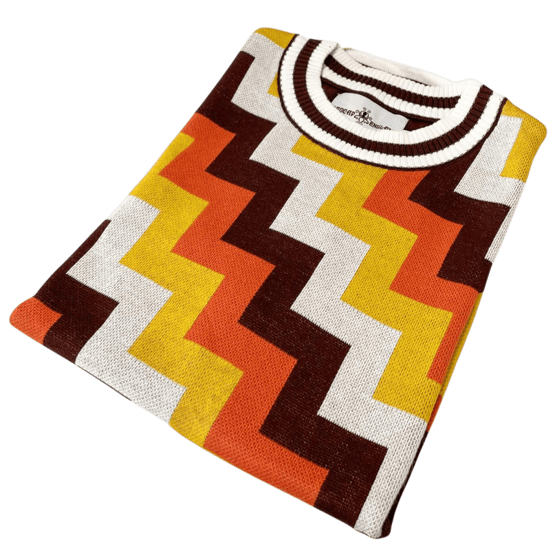 T-shirt Rainmaker Retro anni '70 a jacquard step in Potting Soil