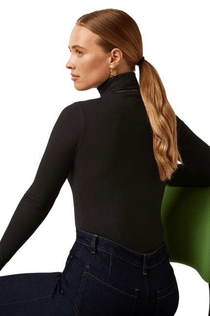 Top col roulé King Louie Uni Rib Noir