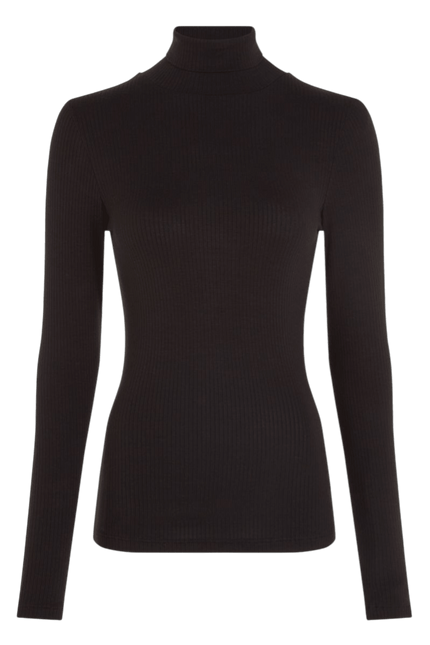 Top col roulé King Louie Uni Rib Noir