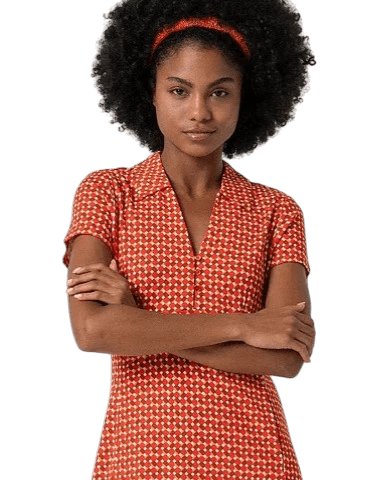 SURKANA Short stretchy shirt dress red