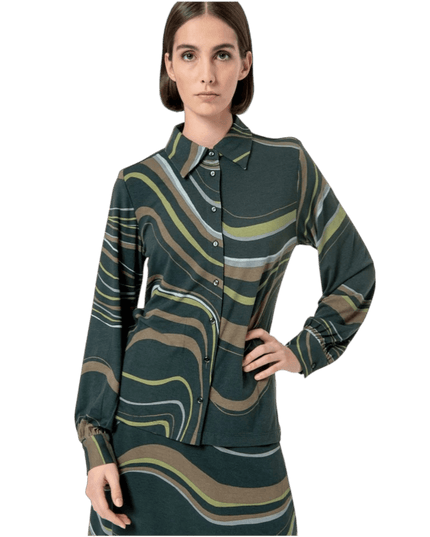 SURKANA camicia stretch manica lunga, verde