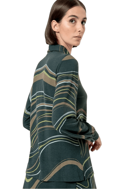 SURKANA stretchblouse lange mouw, goen