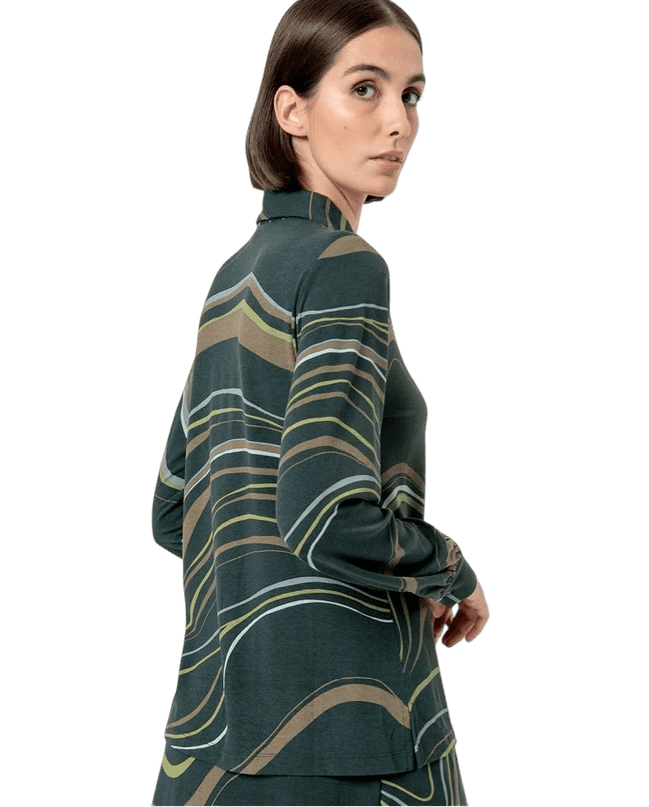 SURKANA stretch blouse long sleeve, green