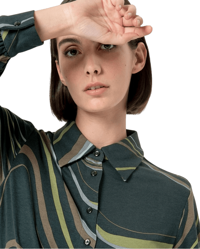SURKANA stretch blouse long sleeve, green