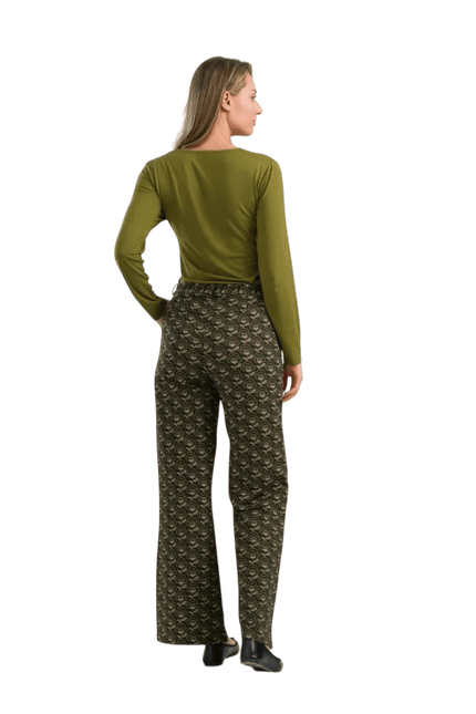 LALAMOUR Sue Trousers Jersey, abstract flower green