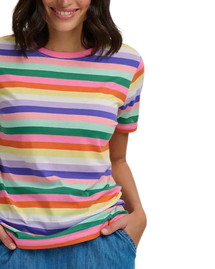 SUGAR HILL BRIGHTON MAGGIE T-SHIRT MULTI, CANDY STRIPE