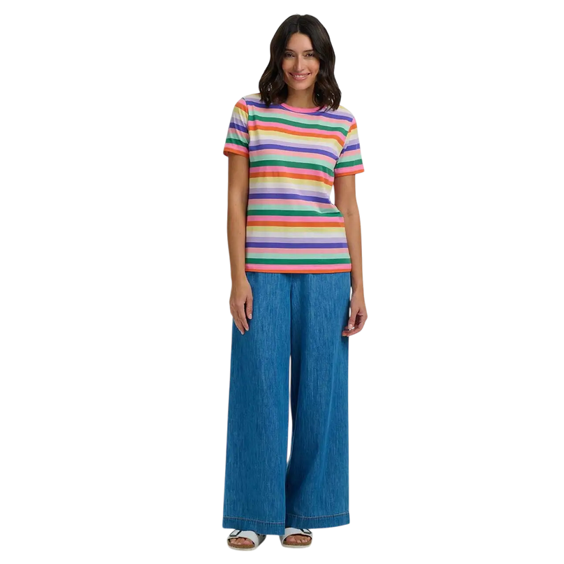 SUGAR HILL BRIGHTON MAGGIE T-SHIRT MULTI, CANDY STRIPE