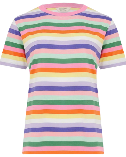 SUGAR HILL BRIGHTON MAGGIE T-SHIRT MULTI, CANDY STRIPE
