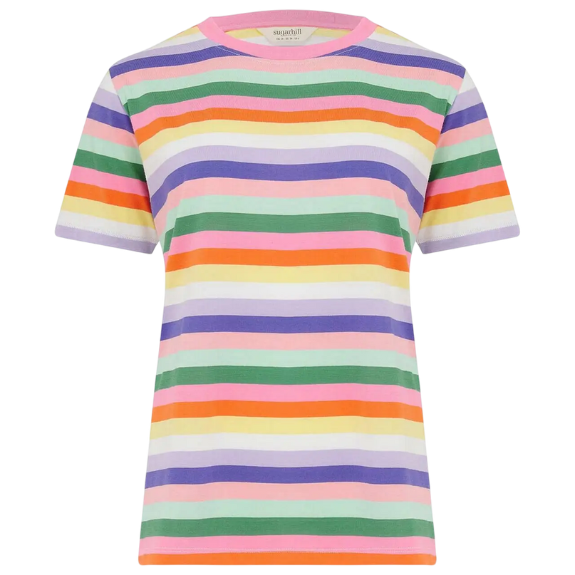 SUGAR HILL BRIGHTON MAGGIE T-SHIRT MULTI, CANDY STRIPE