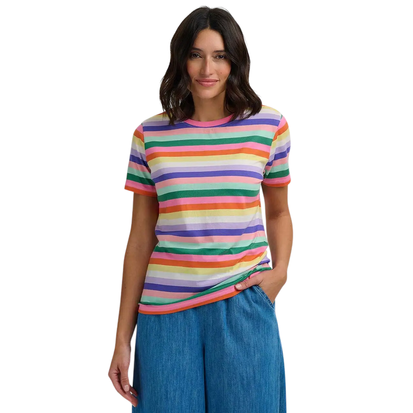 SUGAR HILL BRIGHTON MAGGIE T-SHIRT MULTI, CANDY STRIPE
