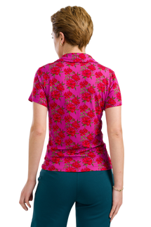 LALAMOUR Suzy Top Short Sleeve - Fuchsia Flowers