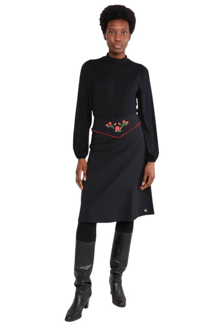 BLUTSGESCHWISTER Jupe sweat Rosegarden Swing, noir
