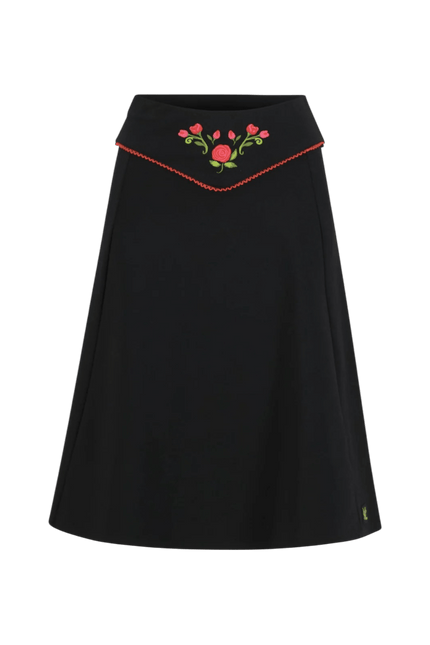 BLUTSGESCHWISTER Jupe sweat Rosegarden Swing, noir