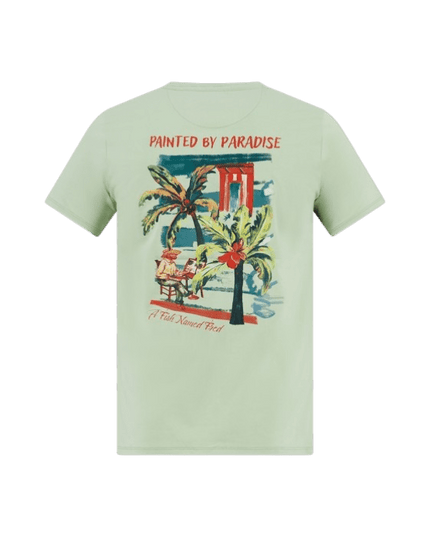Camiseta pintura de palmera verde