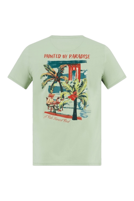 A FISH NAMED FRED T-shirt palm painting green