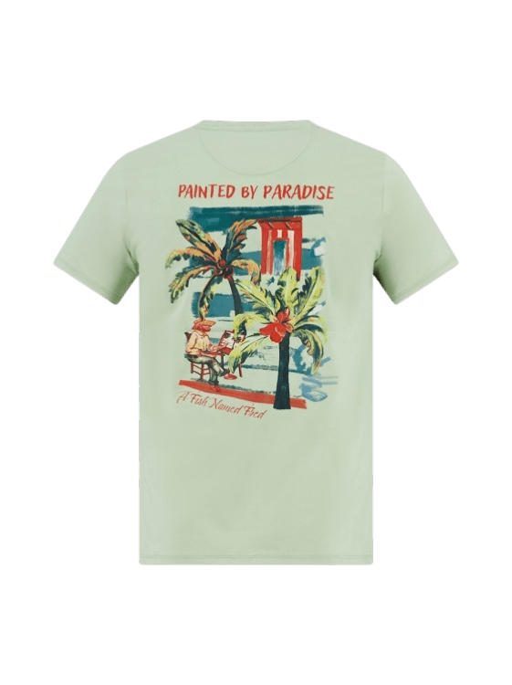 T-shirt palm painting green