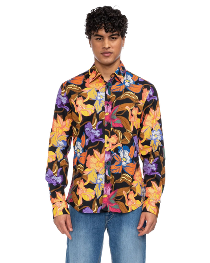 Tamuza blomsterprint orange/lilla