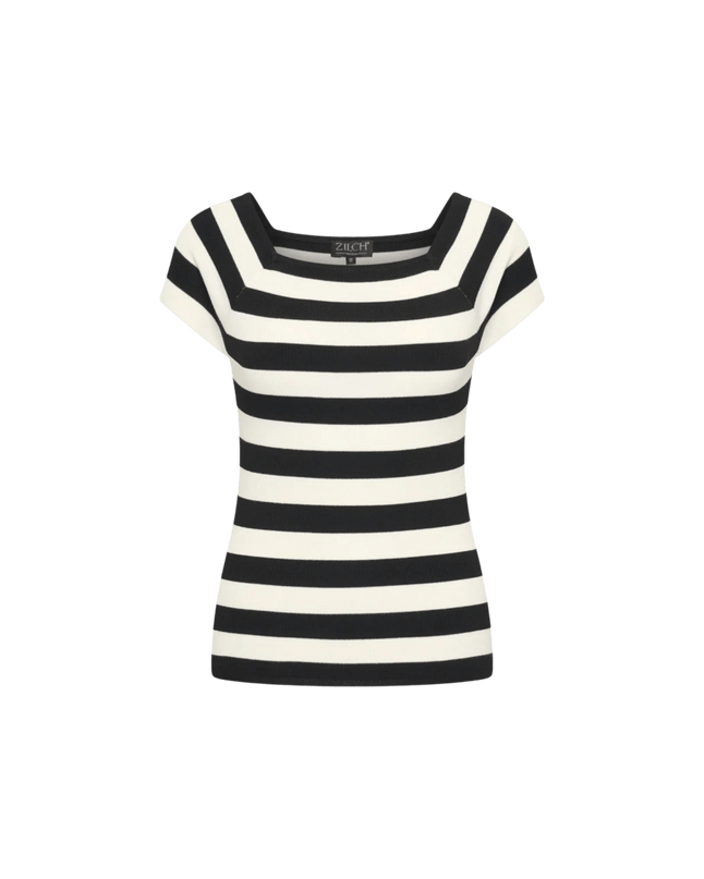 Top med korte ærmer Tone Black