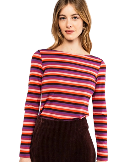 BLUTSGESCHWISTER TOP SWEET SAILORETTE, RETRO WARMTH STRIPE