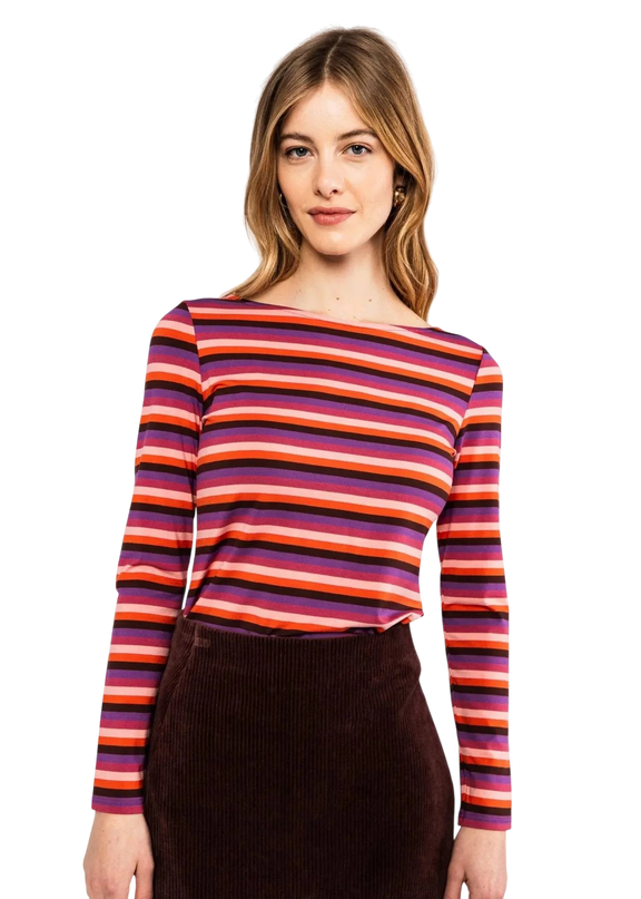 BLUTSGESCHWISTER TOP SWEET SAILORETTE, RETRO WARMTH STRIPE