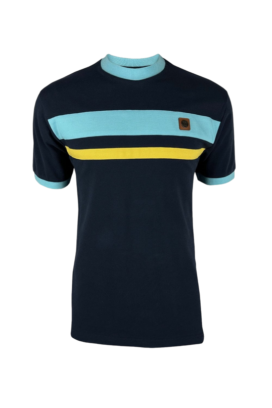 cut and sew stripe pique tee