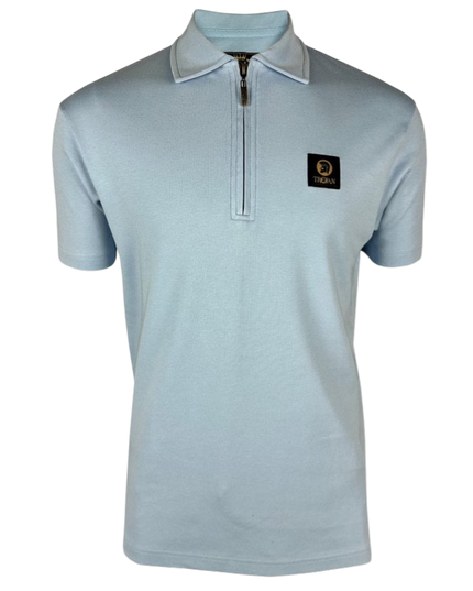 Plain Badged Zip Polo