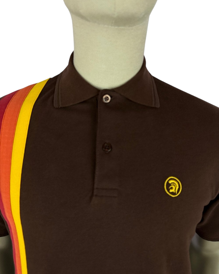Racing stripe pique polo