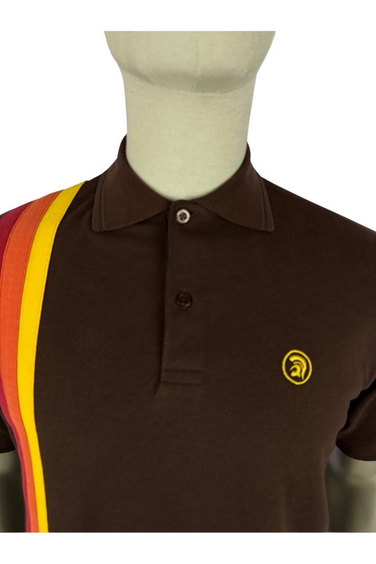 Racing stripe pique polo