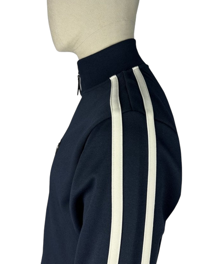 TROJAN TWIN-STRIPE CONTRAST ZIP TRACK TOP, NAVY