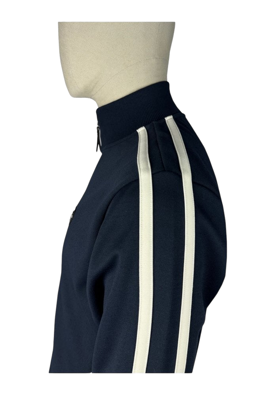 TROJAN TWIN-STRIPE CONTRAST ZIP TRACK TOP, NAVY