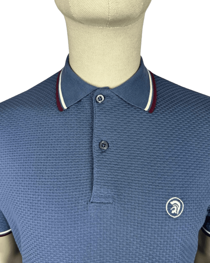 TROJAN Polo texturizado con doble ribete