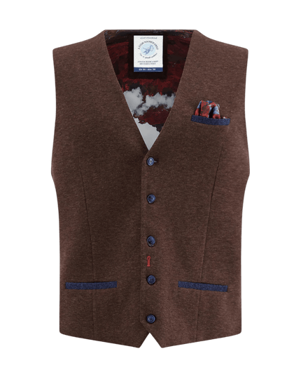 Gilet Piqué Chocolat Marron