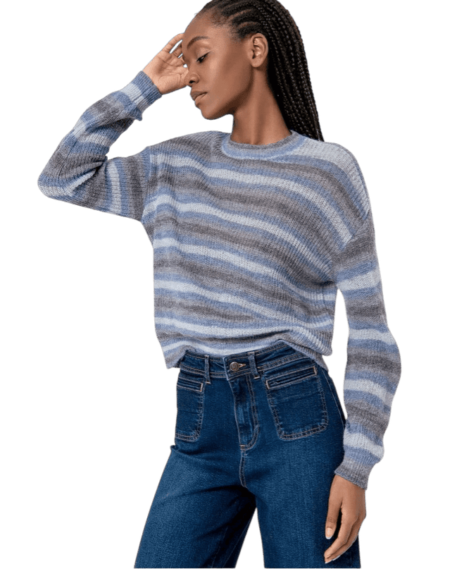 WIDE LEG PANTS, flared deep blue