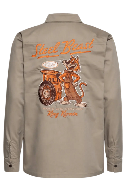 worker blouse "Steel Beast" khaki - Rok&Billie, The Unique Rebel Boutique
