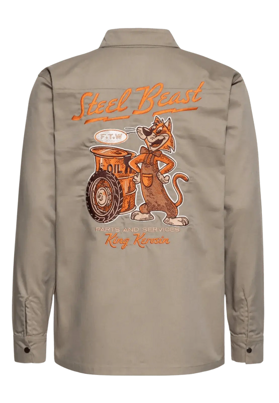 worker blouse "Steel Beast" khaki - Rok&Billie, The Unique Rebel Boutique