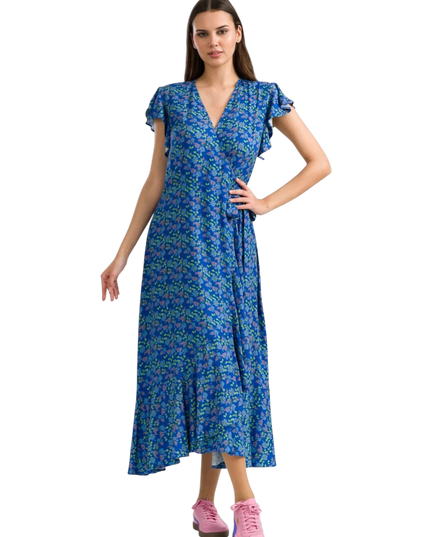 LALAMOUR Yara Wrap Dress Cherry Blossom