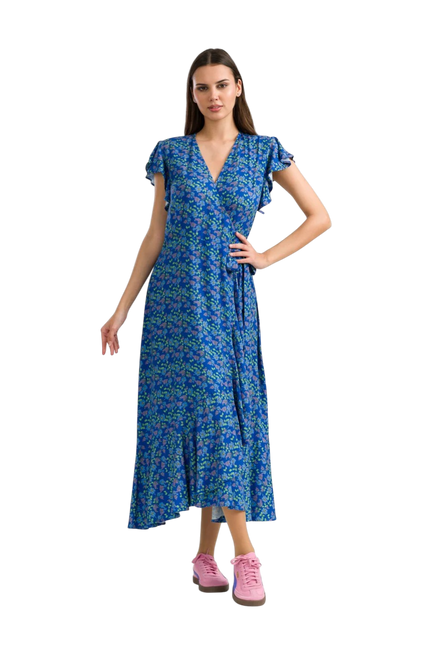 LALAMOUR Yara Wrap Dress Cherry Blossom