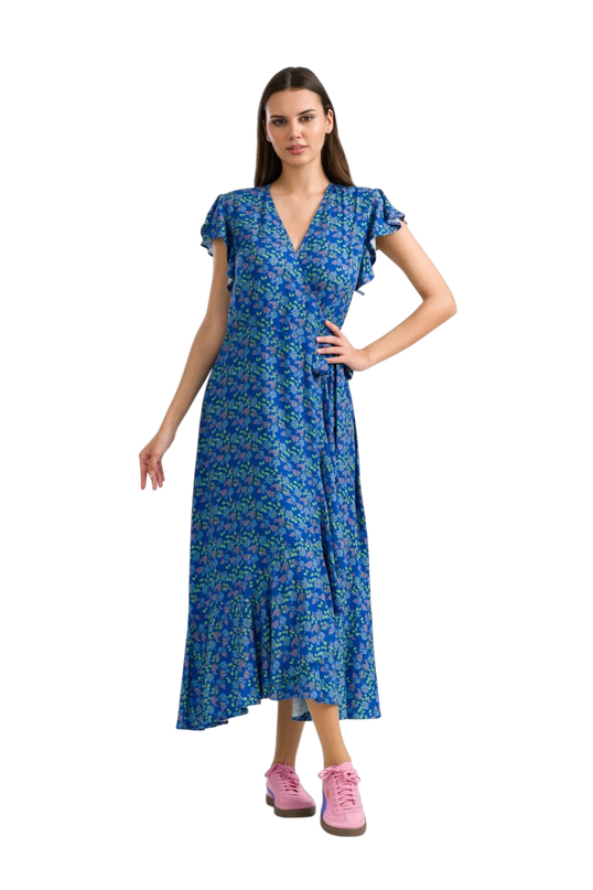 LALAMOUR Yara Wrap Dress Cherry Blossom