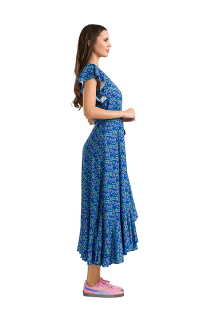 LALAMOUR Yara Wrap Dress Cherry Blossom