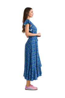 LALAMOUR Yara Wrap Dress Cherry Blossom