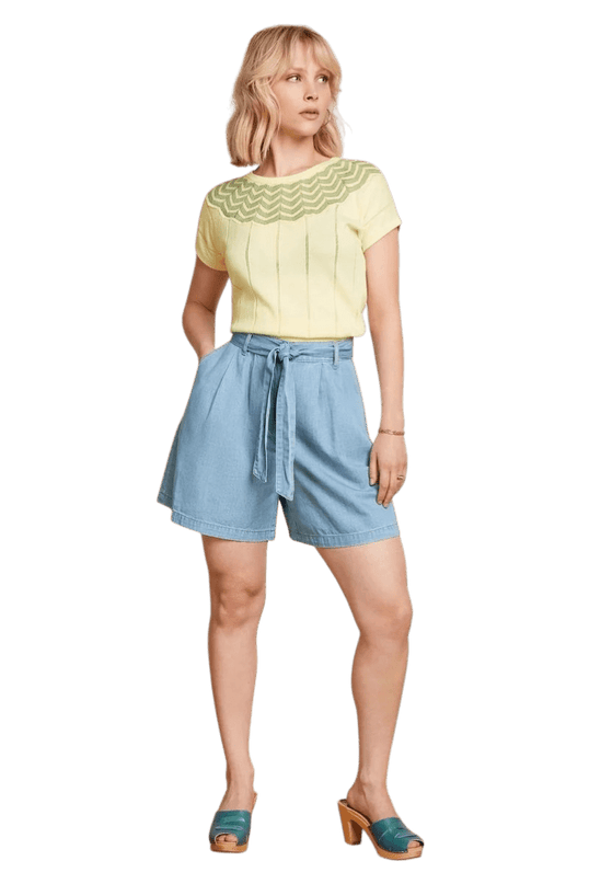 King Louie Yoke top Hoops, cream