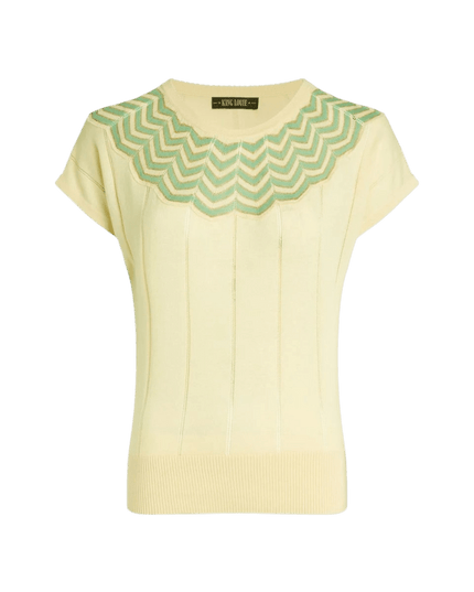 King Louie Yoke top Hoops, cream